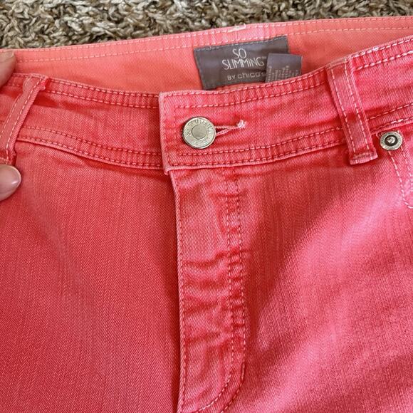 CHICO'S SO SLIMMING PANTS SIZE 1 M Red Slimming - Picture 5 of 8